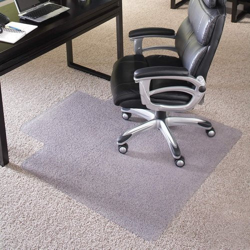 Chair Mat for High Pile Carpet, Rectangle with Lip, 36"x48", Clear