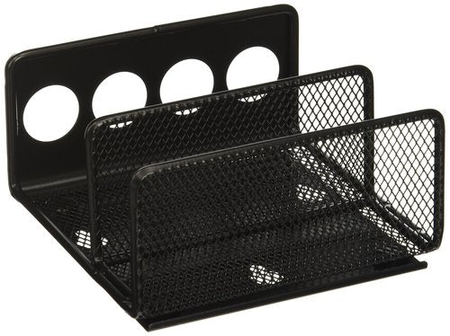 Safco 3611BL Onyx Mesh Organizer Tray | Steel Construction | Durable Powder Coat Finish | Fits with Magnetic Marker Boards | 5.25"W x 5.25"D x 2.5"H