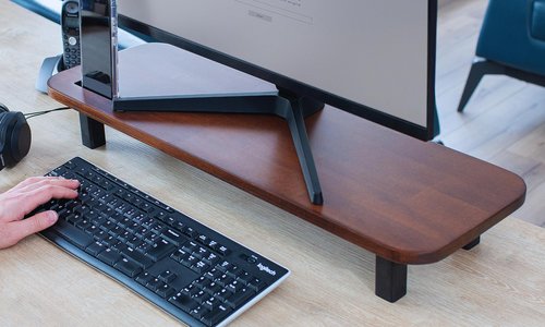 Wooden Monitor Stand Riser for Computer & Laptop - Single Desk Monitor Stand - Ergonomic Computer Stand for Monitor - Computer Accessories - 29.5 Inches