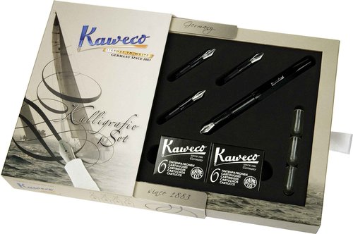 KAWECO Cali-BK Calligraphy Set, Black, 0.05, 0.069, 0.09, 0.09, 0.09 inches (1.1/1.5/1.9/2.3 mm), Genuine Imported