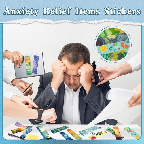 120PCS Calm Strips Sensory Stickers Anxiety Relief Items Textured Stickers Classroom Fidgets Teen Adult Relieve Stress Mental Health Strips (Combination)