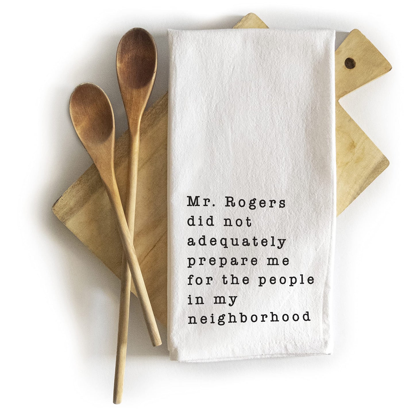 MAINEVENT Mr Rogers Dish Towel 18x24 Inch, Funny Kitchen Tea Towel Neighborhood Friends Adult Humor Decor, Women Hostess Gift