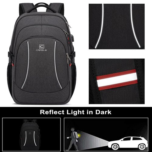 Backpack,17.3in Durable Travel Laptop Backpack, College Backpack,RFID Anti Theft Pocket Big Business Computer Bag,Water Resistant School Bookbag for Teens Men Women,Gifts Grey