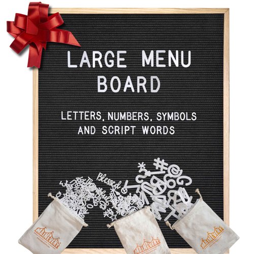 Blackboard Letter Board - 24x30 Inch Large Felt Message Board for Restaurant Menus