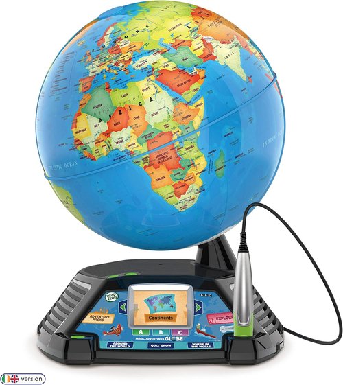 LeapFrog Magic Adventures Globe - Interactive Educational Globe for Kids | 2.7-Inch LCD Screen, Games & Activities for Ages 5+