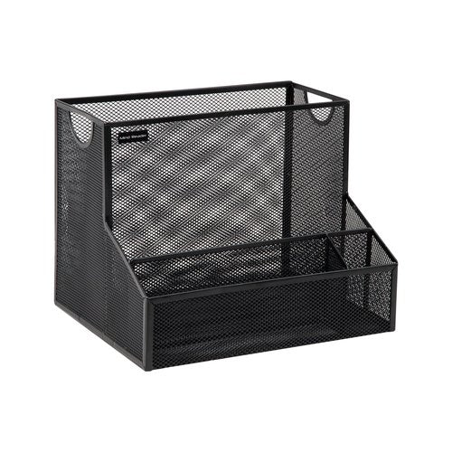 Mind Reader Desktop Organizer, Vertical File Storage, Letter Size, Office, Metal Mesh, 12.15" L x 9.5" W x 9.5" H, Black