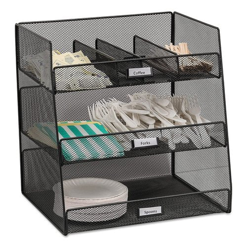Safco 3293BL Onyx Mesh Break Room Supplies Organizer, Black