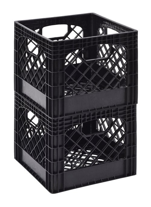 Muscle Rack MK131311-B2PK 11" x 13" x 13" Black Milk Crate (Pack of 2)