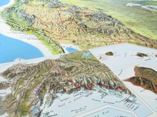 Rand McNally 3D USA Raised Relief Map - Topographic Wall Art | 34.5" x 22" | Durable Vinyl Design