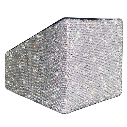 Bling Remote Control Holder with 3 Compartments, Rhinestone Storage Rack for Media Player, Heater Controllers Cosmetics Office, Decorative Desk Organizer Caddy,Diamond Nightstand Organizer for Women