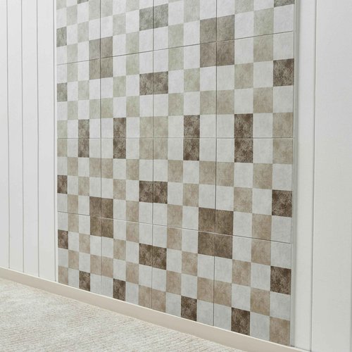 Lightomorrow 12-Pack Felt Wall Tiles, Large Bulletin Board with Safe Removable Adhesive Tapes, 11.8 x 11.8in Panels Alternative for Home Wall Decor, Checkered Pattern