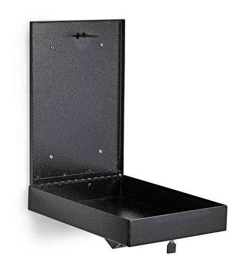 AdirOffice Wall Mount Drop Box - Heavy Duty Secured Storage with Lock - for Commercial Home Office or Business Use (Black)