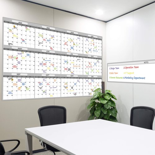 Large Dry Erase Wall Calendar - 48"x60" 2025 Undated Yearly Planner for Home, Office, School Projects - Jumbo Erasable Laminated Task Organizer