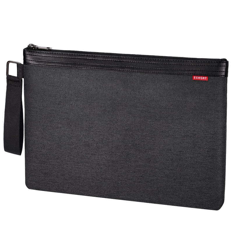 ECHSRT File Folder Document Organizer for Travel, Document Bag Zipper Pouch for Men & Women Black