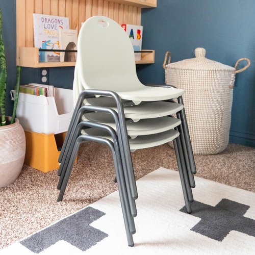 Backyard Discovery 12" Kid's Stacking 4 Pack-Ivory Chair