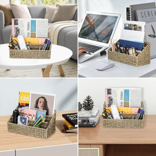 Desk Organizers and Storage, Desk Organizer, Mail Organizer Countertop, Desk Organizer and Accessories, Bill Organizer, Magazine Display Holder, Office Supplies Storage, Seagrass