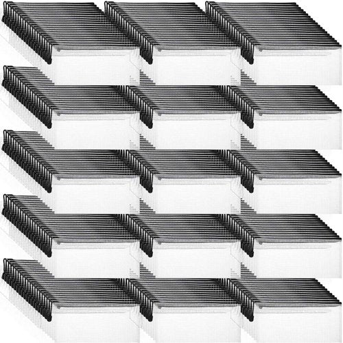 Zhehao 300 Pcs A6 Mesh Zipper Pouch Bulk Multipurpose A6 Pouches with Zipper Waterproof Pouches Small Plastic Bags for School Office Organization 9.45" x 4.53"(Black and White)