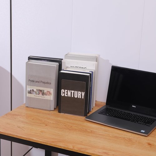 Clear Bookends for Heavy Books,8pcs Acrylic Book Shelf Organizer for Desk,Plastic Heavy Duty Book Holders Standand Invisible Bookshelf Dividers Decorative,Suitable for Office Home Weighted Bookends