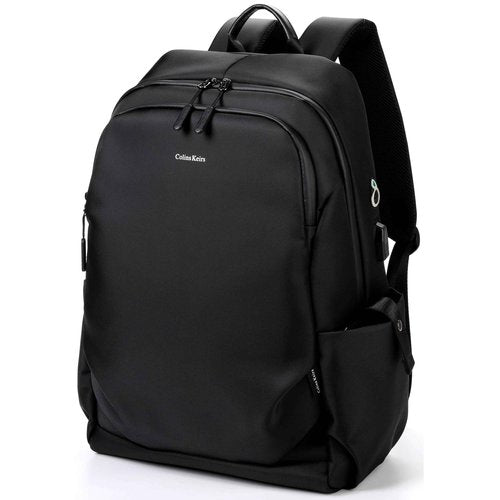 Colins Keirs 17 inch laptop backpack for men, business travel computer backpack with USB charging port and headphone jack, college school bookbag, black, large, 25 L