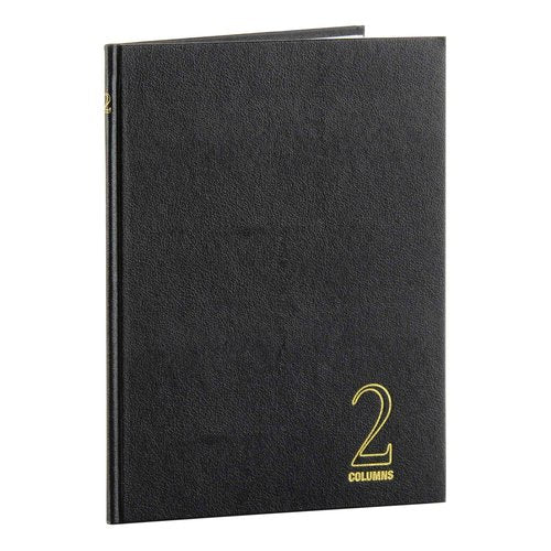 Wilson Jones Hardbound Accounting Journal, 9.25 x 7 Inches, 2 Columns, 80 Pages, 30 Lines per Page, Black (W74102A)