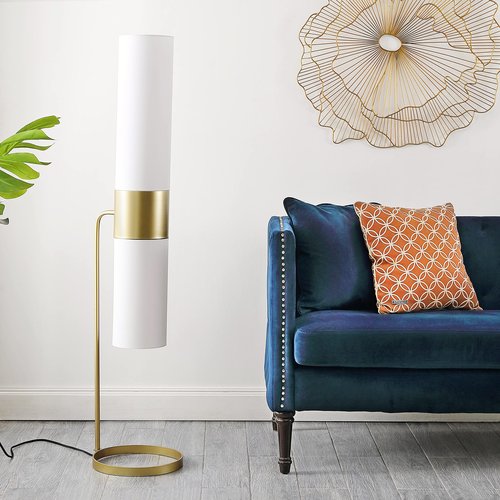 SAFAVIEH Lighting Collection Fierro Modern Gold 55-inch Floor Lamp (LED Bulbs Included)