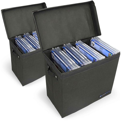 CASEMATIX Graded Comic Book Storage Case Fits up to 28 CGC Graded Comics, Lightweight Comic Book Bin with Three Removable Comic Book Box Partitions (2 Pack)