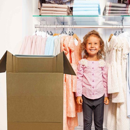 Uboxes "Shorty Space Saving Wardrobe Moving Boxes (Bundle of 6) 20"" x 20"" x 34"" Moving Boxes", corrugated