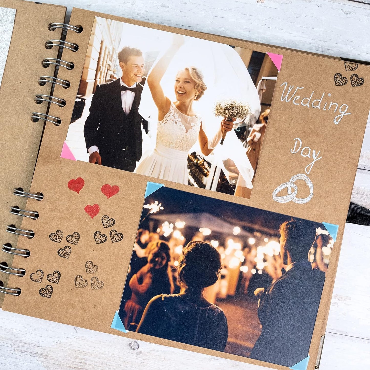 Bstorify Scrapbook Album - 60 Pages, 8x8 Inch, Brown Thick 200gsm Kraft Paper | Perfect for Art & Craft Projects