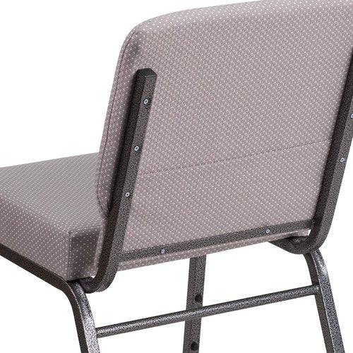 Flash Furniture HERCULES Series 21''W Church Chair in Gray Dot Fabric - Silver Vein Frame
