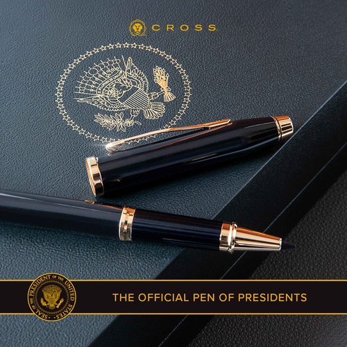 Cross Century II Refillable Ballpoint Pen Presented in a Luxury Gift Box - Medium Point, Black Ink, Black & Gold