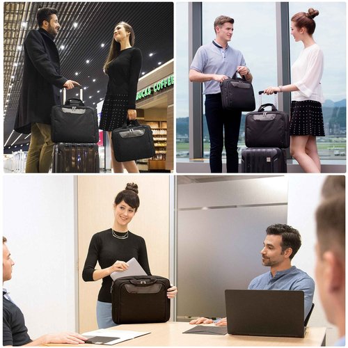 EVERKI Advance Laptop Briefcase 18.4 Inch - Business Briefcase for Men & Women, Ideal Lap Top Computer Bag for Travel, Heavy Duty Laptop Bag, Lap Top Messenger Carrying Case, (EKB407NCH18) Black