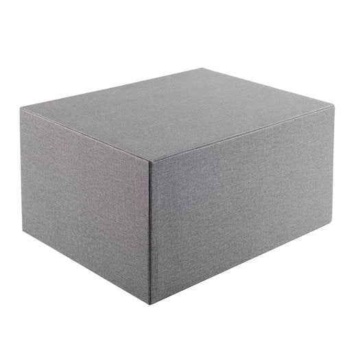 RHCSZ Cloth-effect Faux Leather Desk Organizer File Cabinet Executive Office Supplies Desktop Filing A4 Contract Document Stackable Storage Box with 3 Drawers (Grey)