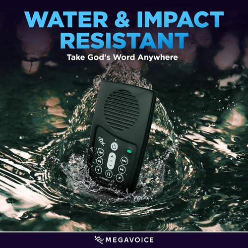 MegaVoice Audio Bible Player - ESV Narrated by David Heath | Handheld & Solar Powered