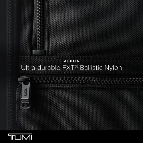 TUMI Slim Deluxe Portfolio - Ballistic Nylon Briefcase for Men & Women - Stylish Organizer Briefcase for Business & Travel - Anthracite