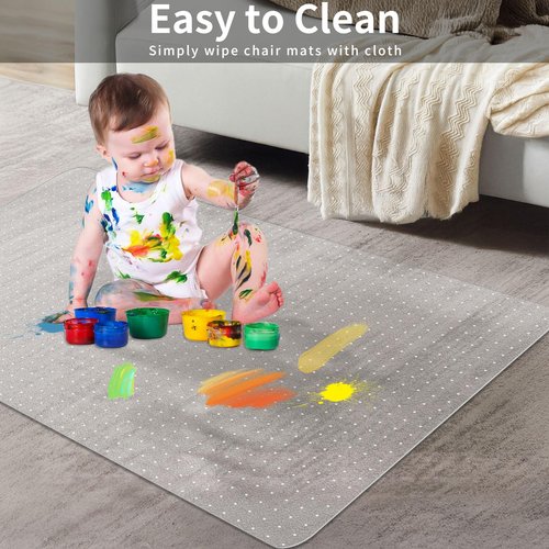 Cybstrax Heavy Duty Office Chair Mat for Carpets, 59" x 32" Computer Desk Chair Mat for Carpeted Floors, Hard Material Carpeted Floor Mats Protector for Home Office