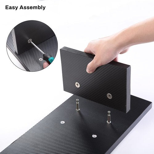EUREKA ERGONOMIC Dual Monitor Stand - Adjustable Legs, Dual Monitor Riser, Carbon Fiber Computer Monitor Stand, Desktop Organizer, Monitor Stand Riser for PC, Computer, Laptop (Black)