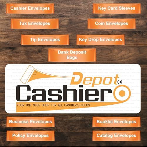 500 Cashier Report Envelopes - 4.5 x 10.38 in Brown Kraft, Sturdy 24lb, Gum Flap
