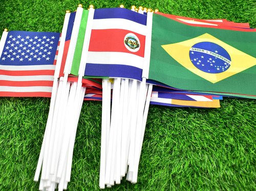 Ckexin 228 Countries Small Stick Flags Mini International World Hand Held Flag Decorations