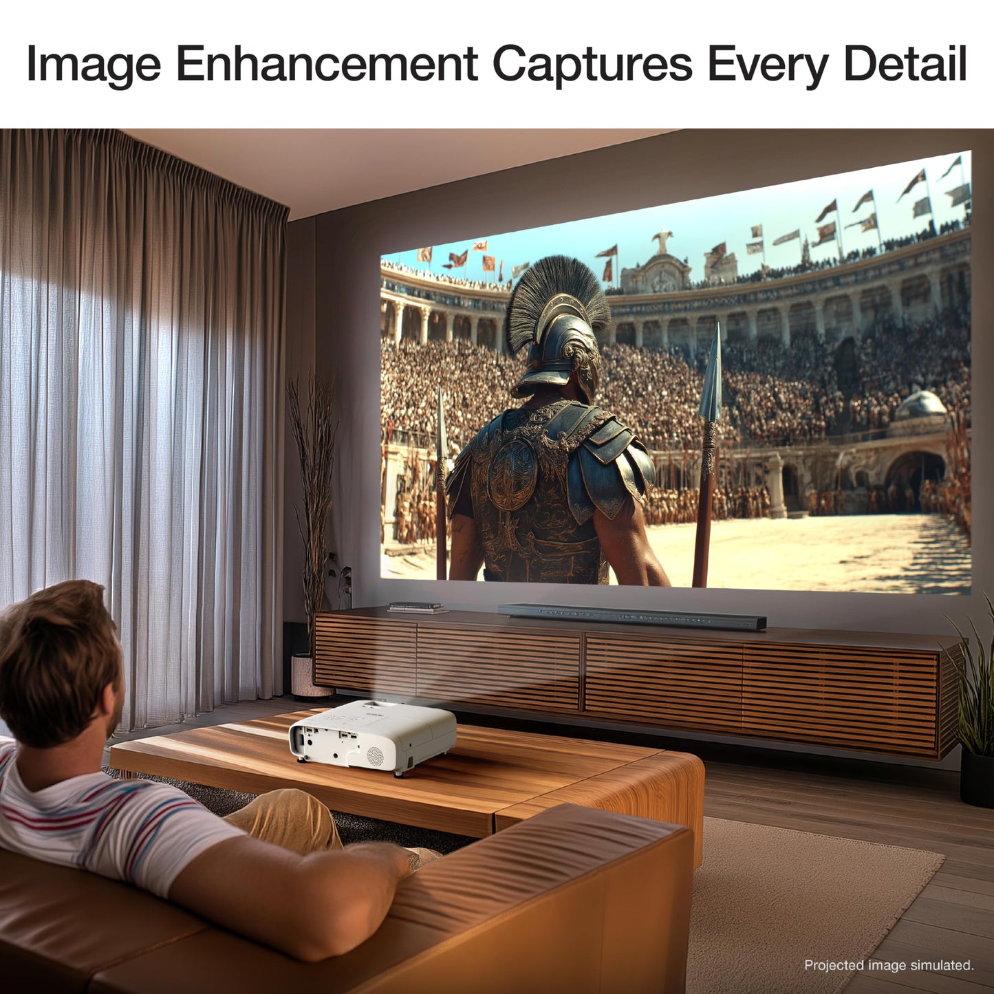Epson Home Cinema 980 3-Chip 3LCD 1080p Projector, 4,000 Lumens Color and White Brightness, Streaming/Gaming/Home Theater, Built-In Speaker, Auto Picture Skew, 16000:1 Contrast, 2 HDMI Ports (Renewed)