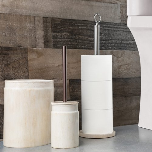 Creative Scents Rustic Luxe Small Bathroom Trash Can 1.53 Gal / 5.8L - Bathroom Garbage Can Bin for Modern Farmhouse Decor - Small Waste Basket for Bathroom and Bedroom