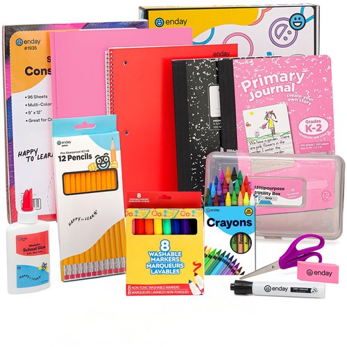 Enday Middle School Supplies Kit - 6th, 7th, and 8th Grade Back to School Supplies - 55 Piece, Premium Quality Kids School Supplies for Girls & Boys, Grades 6-8 Middle School Supplies for Kids