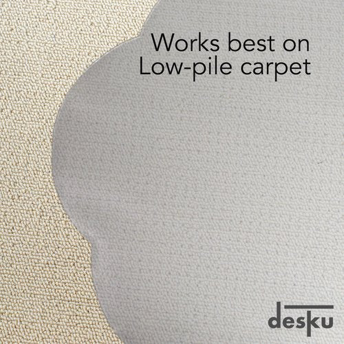 DESKU Flower Power Desk Chair Mat – Heavy-Duty PVC Mats for Carpet Floor Protection, Clear, 48 x 49 Inches, Made in The USA