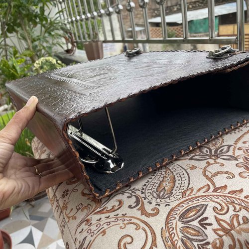Personalized Leather Ring Binder, Portfolio for Men, 3 inch Large 3 Ring Leather Binder, Customized Tree of Life,Folder Organizer Brown (Brown, No Engraving)