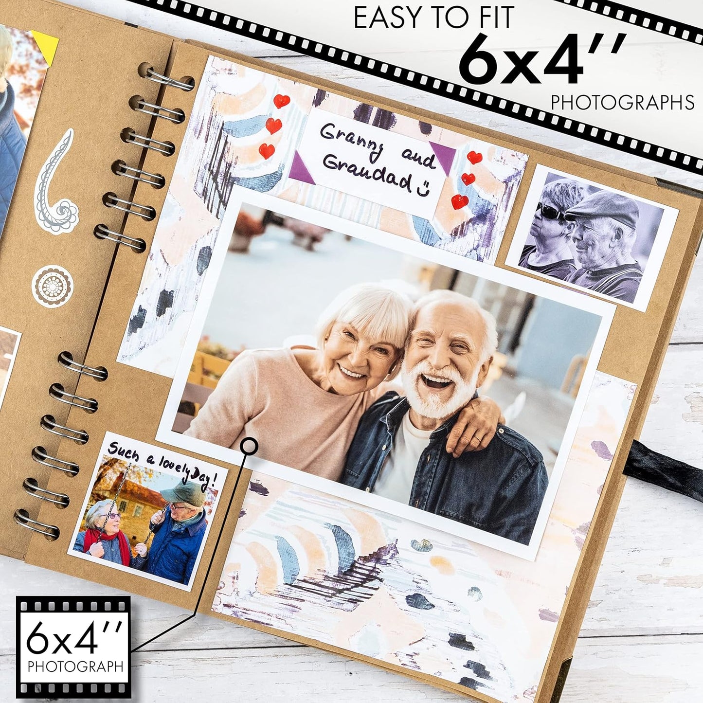Bstorify Scrapbook Album - 60 Pages, 8x8 Inch, Brown Thick 200gsm Kraft Paper | Perfect for Art & Craft Projects