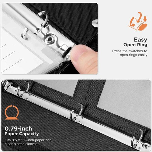 Zannaki Accordion File Organizer with Binder, Portable 24 Pockets Expanding File Folder with Handle, Important Document Box Folio, Expandable Briefcase Filing Storage for Letter A4 Paper Receipt Bill