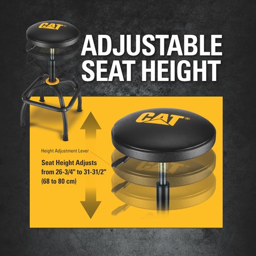 CAT Heavy-Duty Pneumatic Shop Stool, Wrinkle Powder Coat Finish, Black and Yellow - 980815ECE