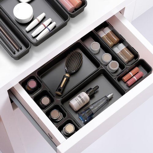 Simple Houseware Interlocking Desk Drawer Bins Organizer, 42 Packs, Black