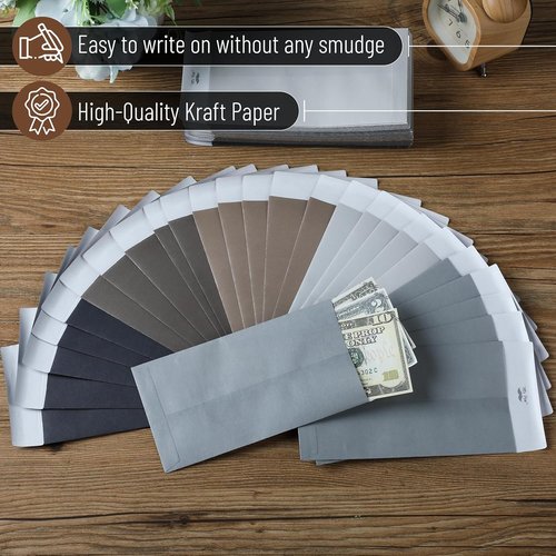 Mr. Pen Money Envelopes - 100 Pack Cash Envelopes in 5 Muted Luxe Colors | 6.5" x 3.5" Size