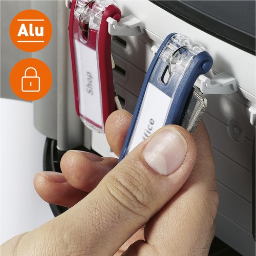 Durable Key Safe Box 12 - Wall Mounted Turn Lock Key Holder Cabinet Holds 12 Key Clip Keys - Securely Locks Keys - Aluminum Key Safe Including 6 Key Clip Tags