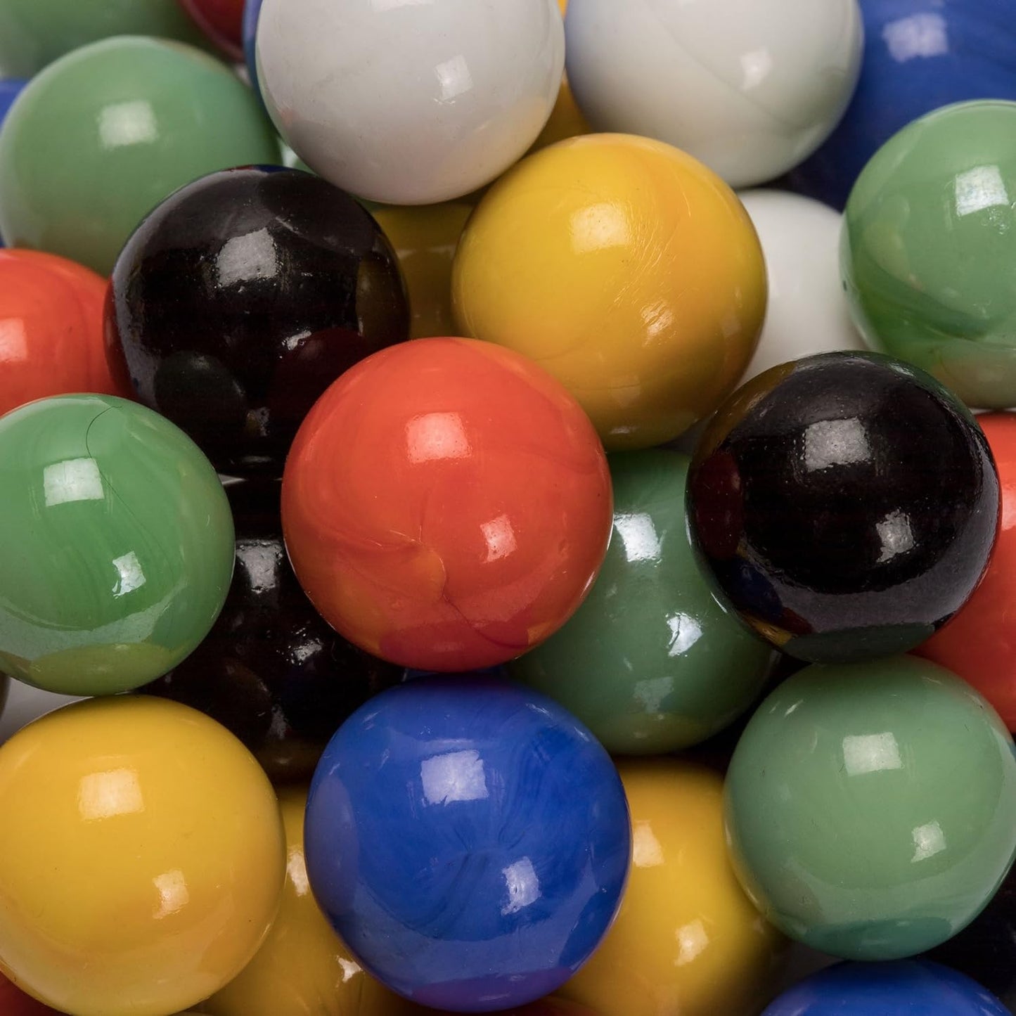 Yellow Mountain Imports Chinese Checkers Marbles Set - 60 Solid Color Pieces, 16mm
